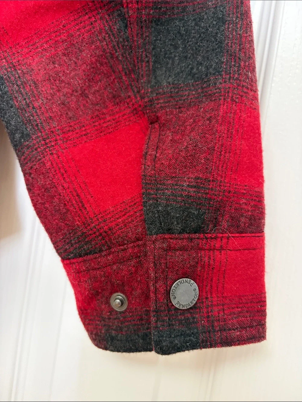 Pendleton Conway Mount Hood Red & Black Buffalo Check Plaid Jacket L NWOT